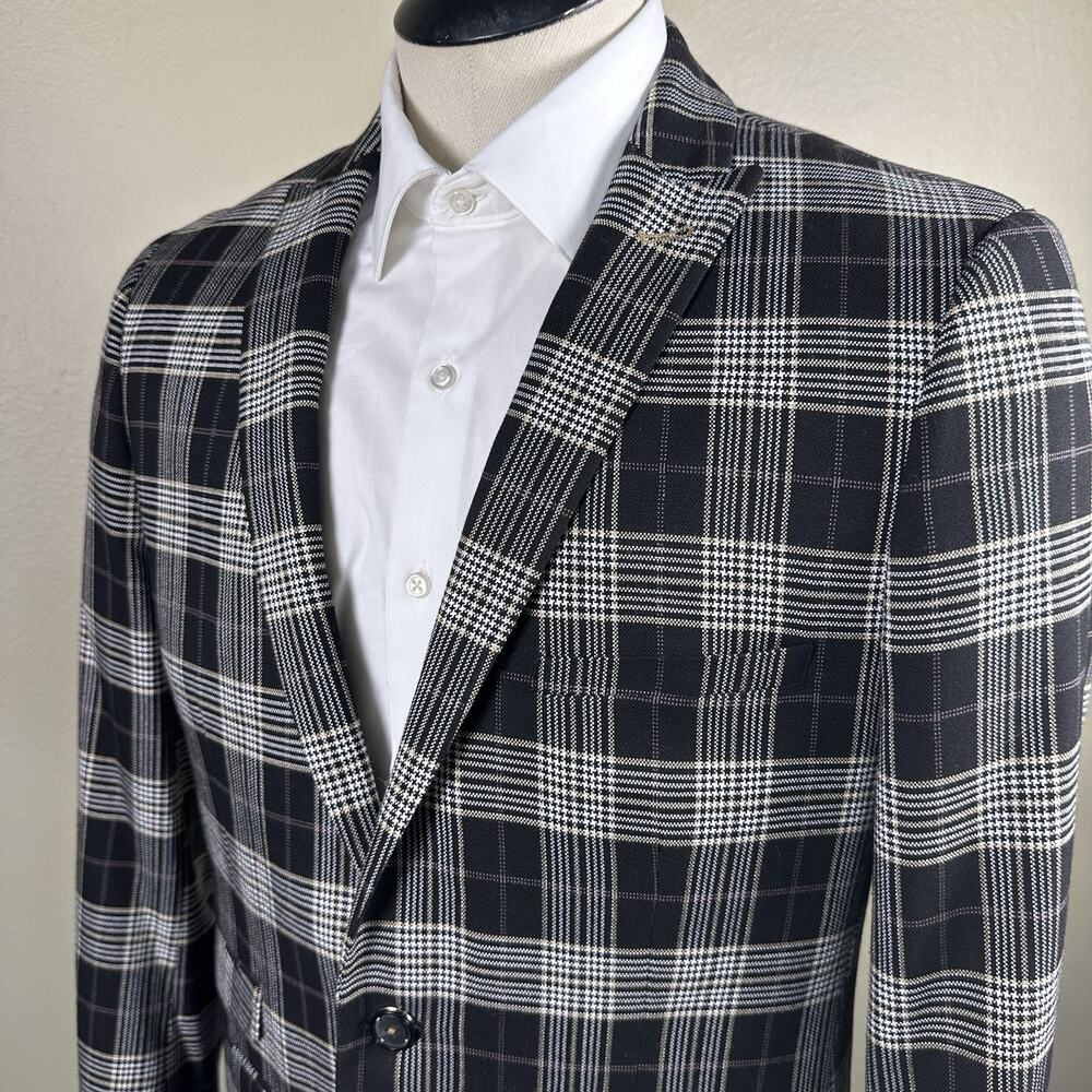 Paisley & Gray Sport coat Blazer NEW Men 42R Slim Glen Plaid Peaked lapel Retro
